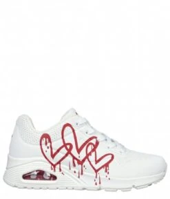 Skechers Uno Dripping In Love White Red