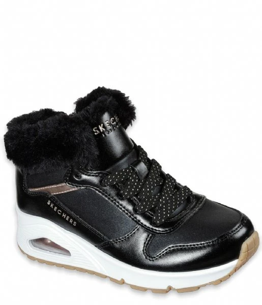 Skechers Uno Cozy On Air Black Rose Gold 1 Skechers Uno Cozy On Air Black Rose Gold