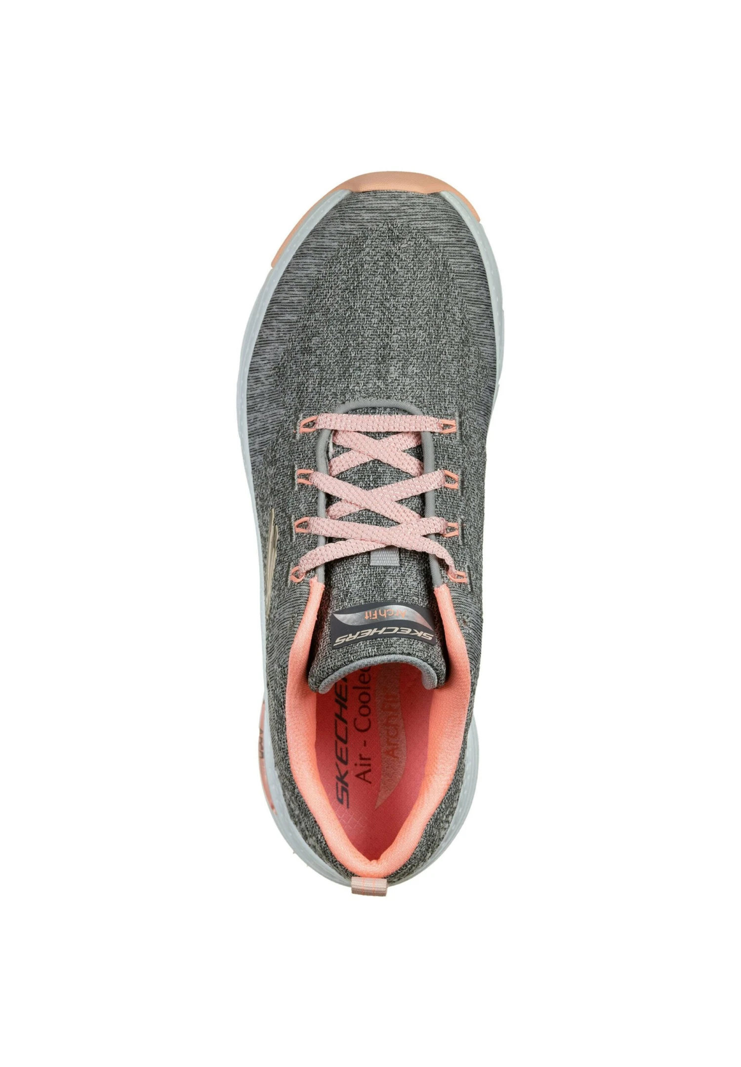 Arch Fit Comfy Wave- Sportieve Veterschoenen - Gray Knit / Pink Trim 2 Arch Fit Comfy Wave- Sportieve Veterschoenen - Gray Knit / Pink Trim - Afbeelding 2