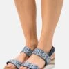 Skechers Beach Kiss - Sandalen Met Sleehak - Navy