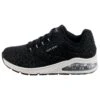 Uno 2 - Sneakers Laag - Black Tonal Leopard Print Durabuck/ Mesh Trim